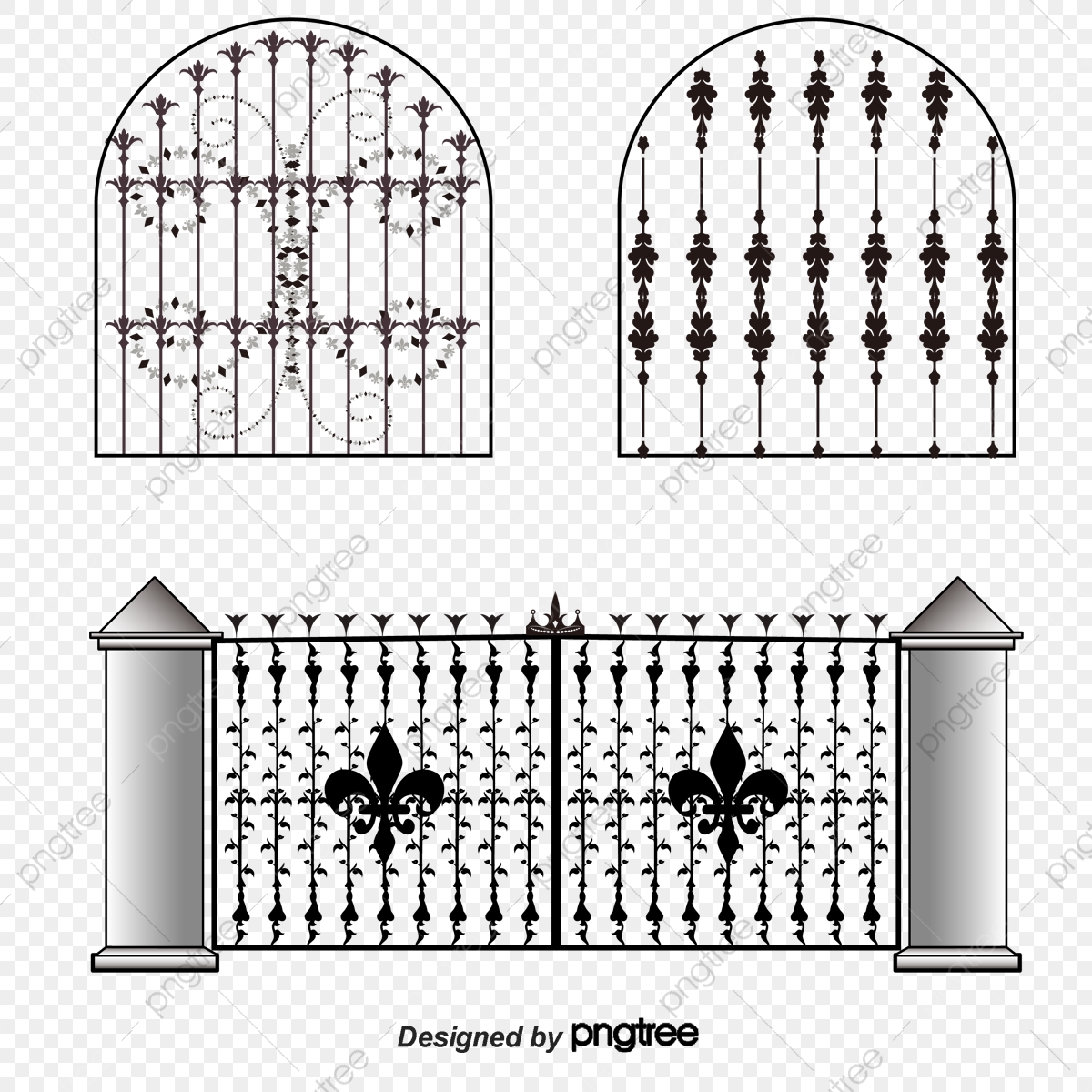 1200x1200 Community Gate Vector, Gate Vector Diagram, District Iron Door