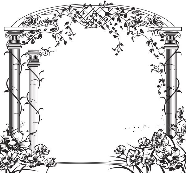 604x564 Floral Gate Vector Free Vector Cdr Download