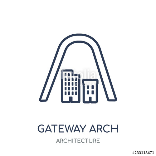 Gateway Arch Icon Gateway Arch Linear Symbol Design 500x500 Gateway Arch Icon Gateway Arch Linear Symbol Design