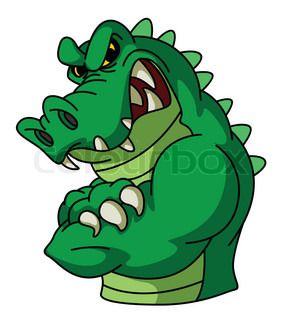 286x320 Green Alligator Crocodile Head For Tattoo Or Mascot Design