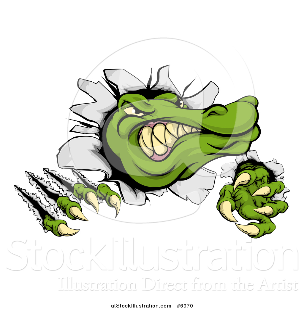 1024x1044 Vector Illustration Of A Cartoon Vicious Alligator Or Crocodile