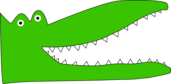 600x295 Alligator Head Clip Art