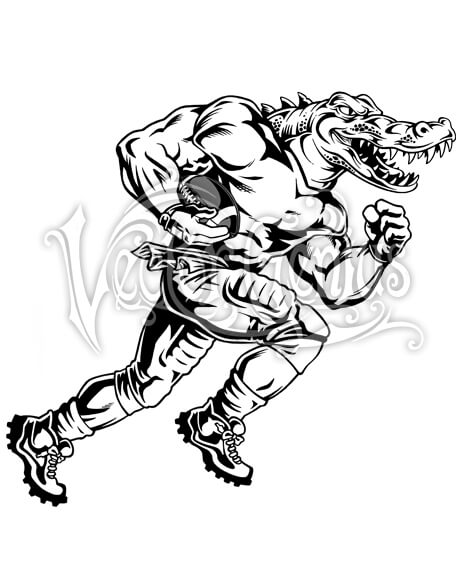 Running Gator Football Mascot 468x580 Running Gator Football Mascot