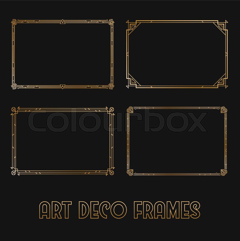 798x800 Art Deco Horizontal Gold Frames And Stock Vector Colourbox