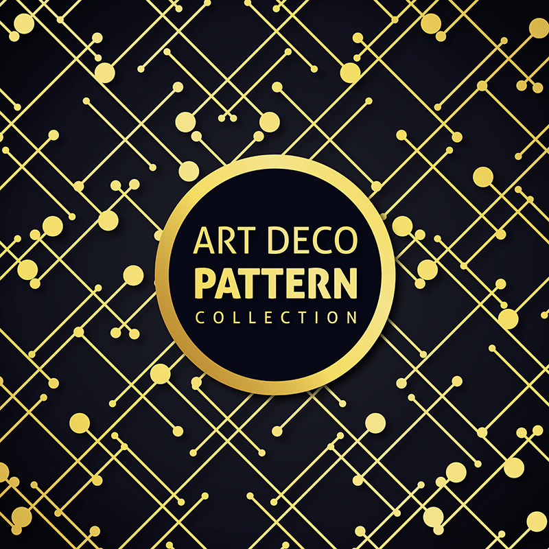 800x800 Stylish Art Deco Style Scales Ornament In Gold And Black Seamless