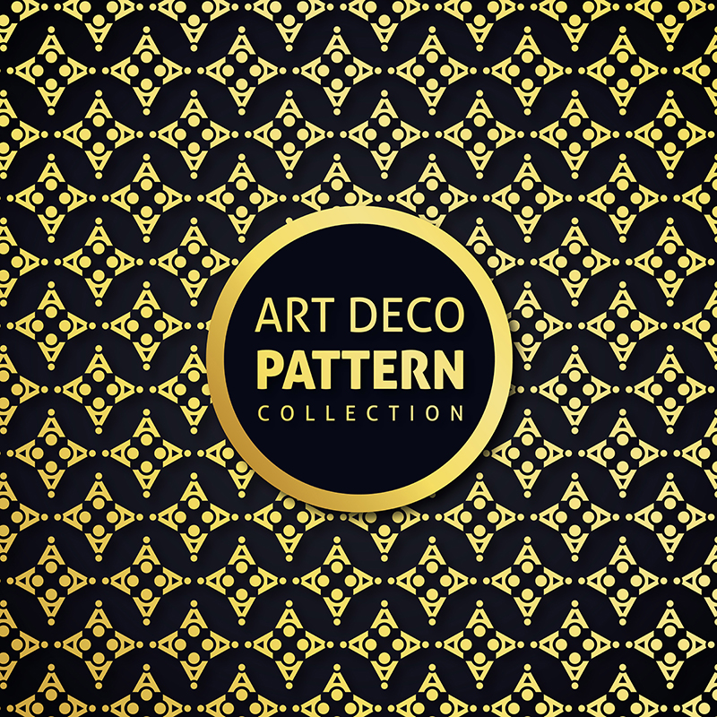 800x800 Stylish Art Deco Style Scales Ornament In Gold And Black Vector