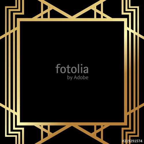 Art Deco Gatsby Inspired, Roaring Style Frame Template Vector 500x500 Art Deco Gatsby Inspired, Roaring Style Frame Template Vector