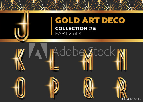 Vector Art Deco Font Shining Gold Retro Alphabet Gatsby Style 500x357 Vector Art Deco Font Shining Gold Retro Alphabet Gatsby Style