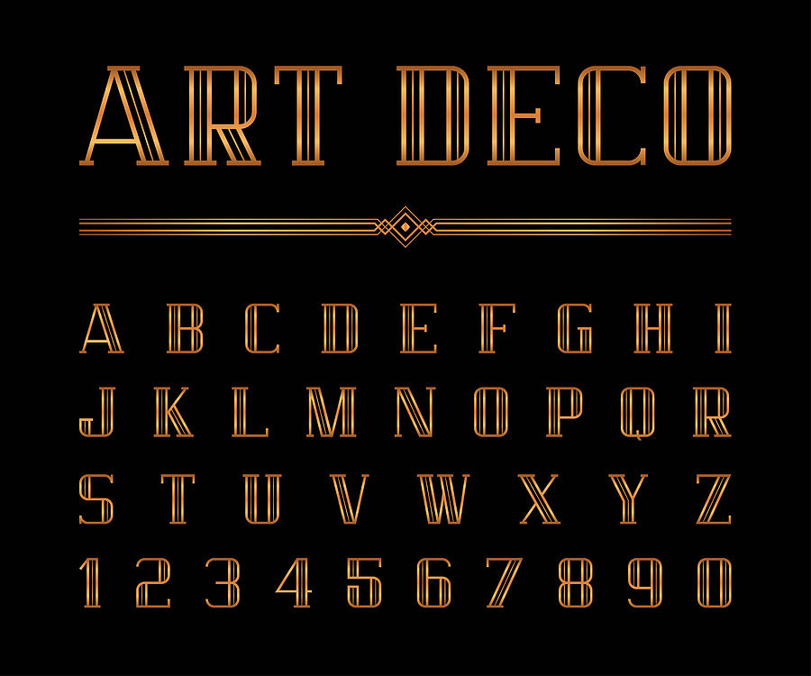 Vector Of Art Deco Font And Alphabet, Condensed Letters Set 900x750 Vector Of Art Deco Font And Alphabet, Condensed Letters Set