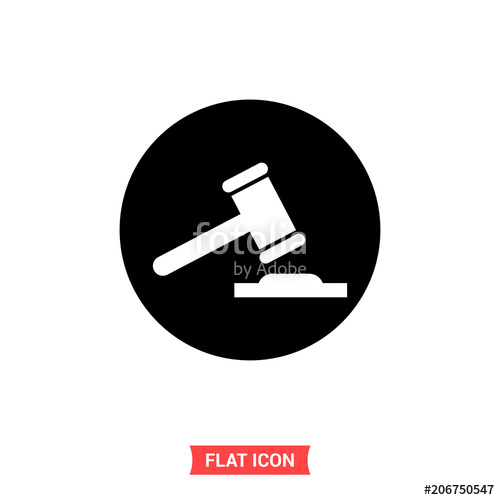 Judge Gavel Vector Icon, Auction Symbol Simple Illustration 500x500 Judge Gavel Vector Icon, Auction Symbol Simple Illustration