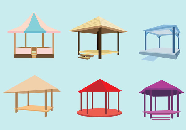 632x443 Various Gazebo Vector Free Vector Download Cannypic