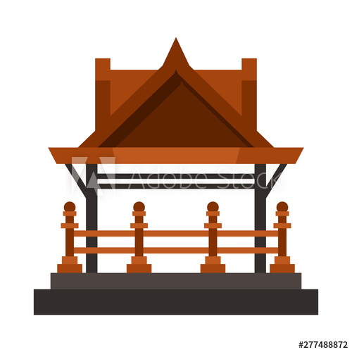 500x500 Vector Illustration Of Gazebo And Nature Sign Collection