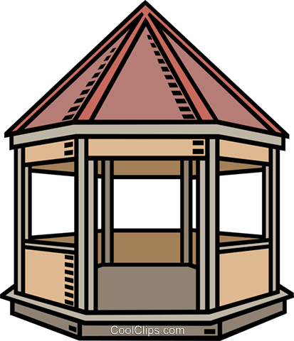 413x480 Gazebo Royalty Free Vector Clip Art Illustration