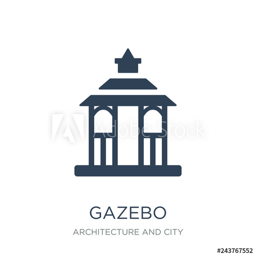 500x500 Gazebo Icon Vector On White Background, Gazebo Trendy Filled