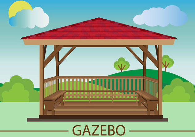 632x443 Gazebo Flat Design Vector Free Vector Download Cannypic