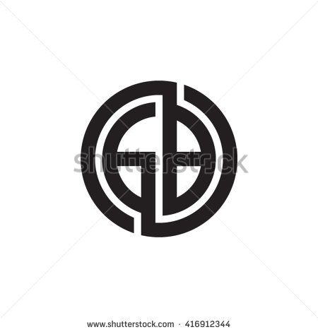 450x470 Gb Initial Letters Loop Linked Circle Monogram Logo