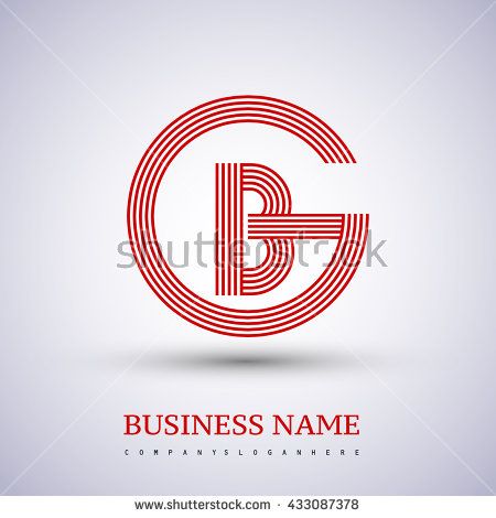 450x470 Letter Gb Or Bg Linked Logo Design Circle G Shape Elegant Red
