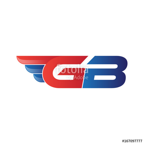 500x500 Fast Initial Letter Gb Logo Vector Wing Stock Image And Royalty