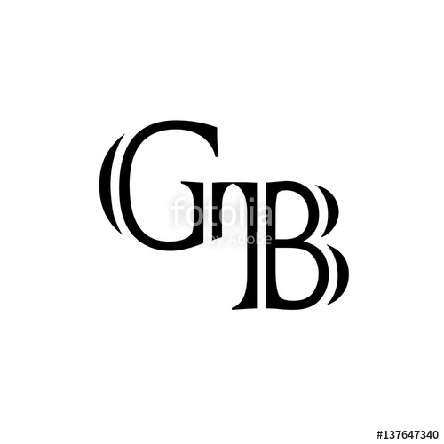 500x500 Initial Letter Gb Black Color Logo Vector Stock Image And Royalty