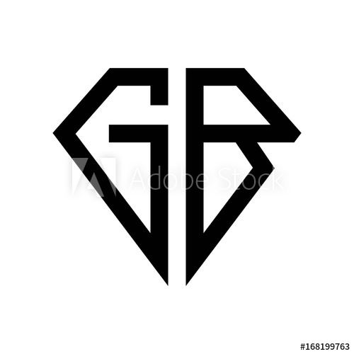 500x500 Initial Letters Logo Gb Black Monogram Diamond Pentagon Shape