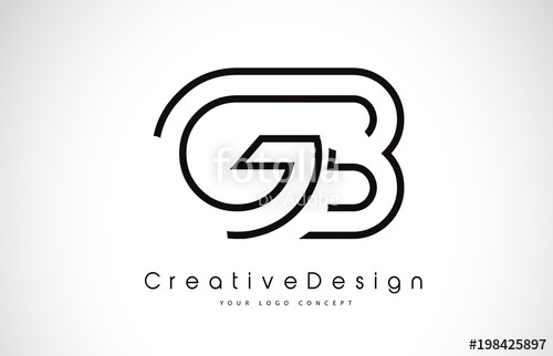 500x322 Gb G B Letter Logo Design In Black Colors Stock Image