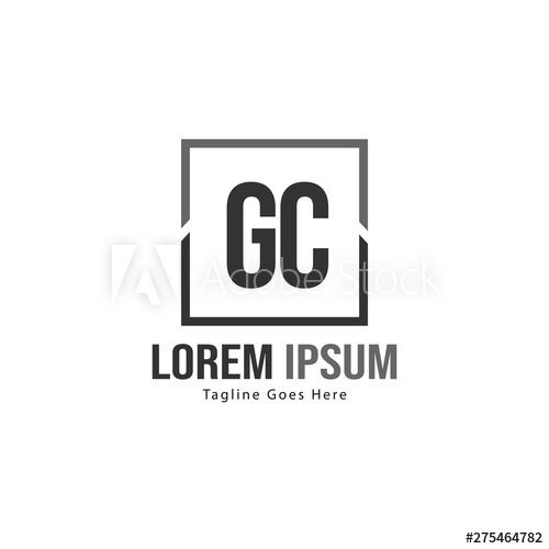 500x500 Initial Gc Logo Template With Modern Frame Minimalist Gc Letter