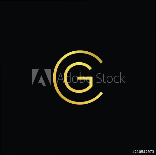 500x495 Initial Gold Letter Cg Gc Logo Design With Black Background Vector