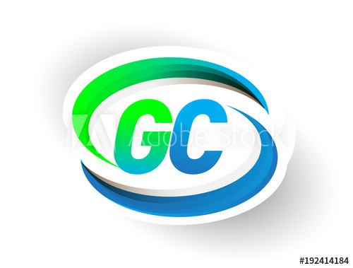 500x379 Initial Letter Gc Logotype Company Name Colored Blue And Green