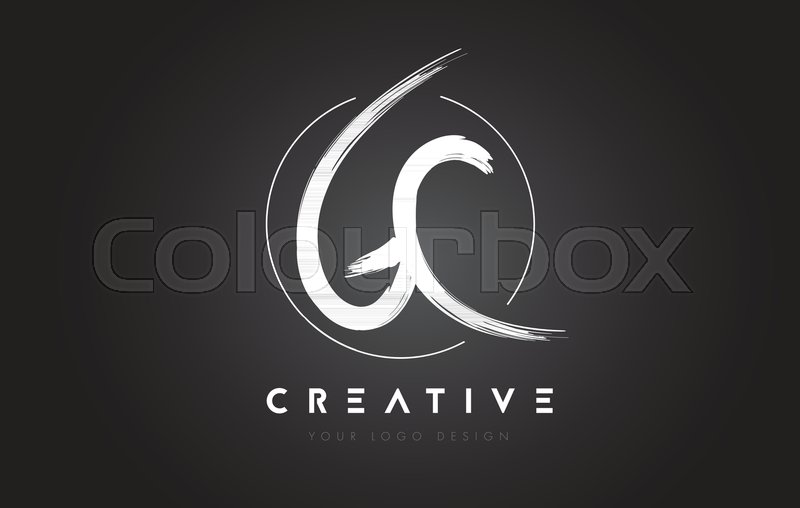 800x508 Gc Brush Letter Logo Design Artistic Stock Vector Colourbox
