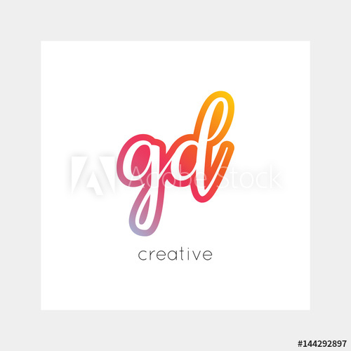 500x500 Gd Logo, Vector Useful As Branding, App Icon, Alphabet