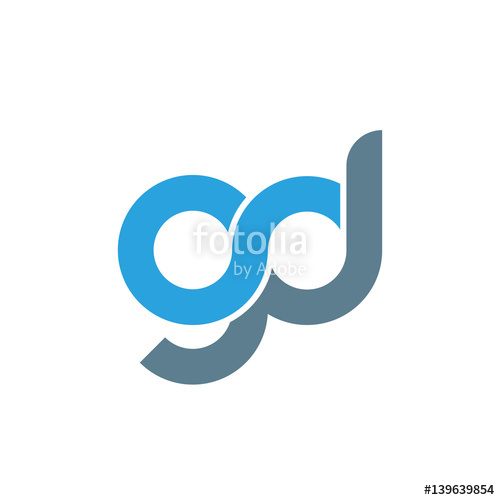 500x500 Initial Letter Gd Modern Linked Circle Round Lowercase Logo Blue