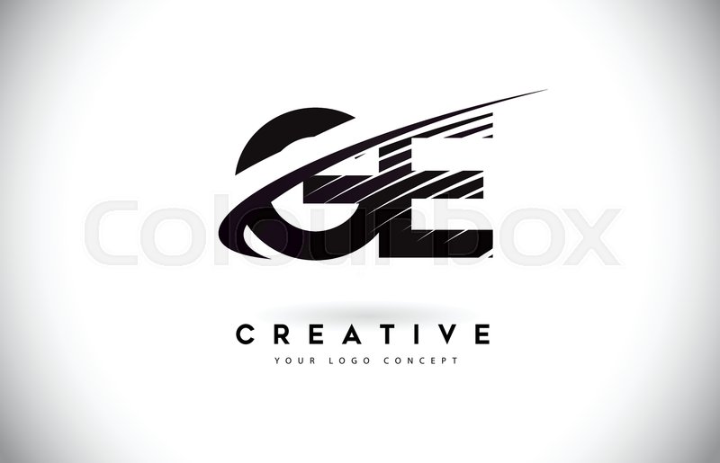800x515 Ge G E Letter Logo Design With Swoosh Stock Vector Colourbox