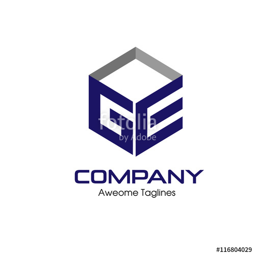 500x500 Ge Letter With Box Style Business Design Template Logo Icon