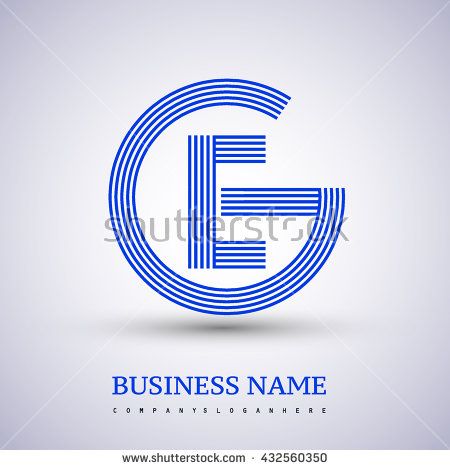 450x470 Letter Ge Or Eg Linked Logo Design Circle G Shape Elegant Blue
