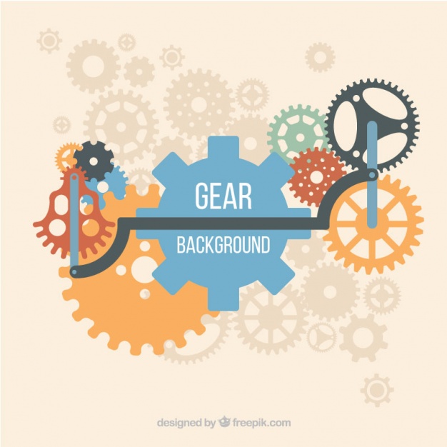626x626 Gear Background With Pieces In Different Colors Vector Free Download