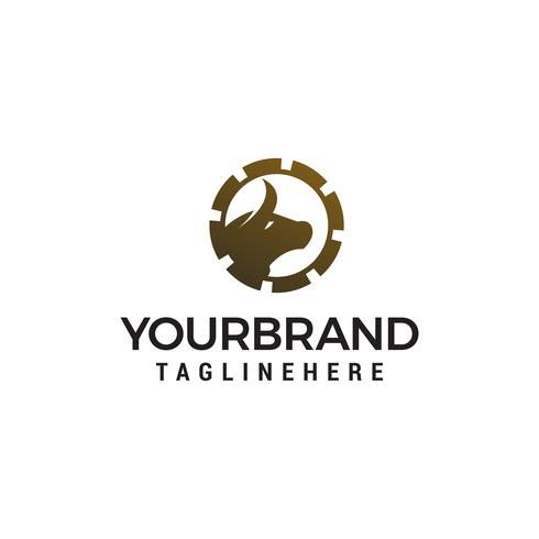 490x490 Bull Gear Logo Design Concept Template Vector
