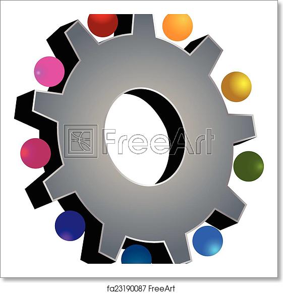 561x581 Free Art Print Of Teamwork Gray Gear Logo Teamwork Gray Gear Logo