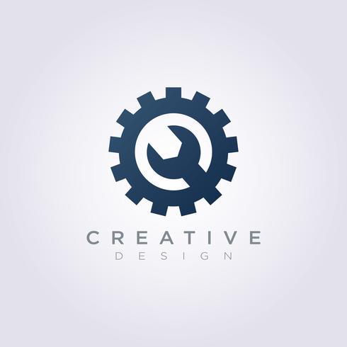490x490 Gear Circle Mechanic Vector Illustration Design Clipart Symbol