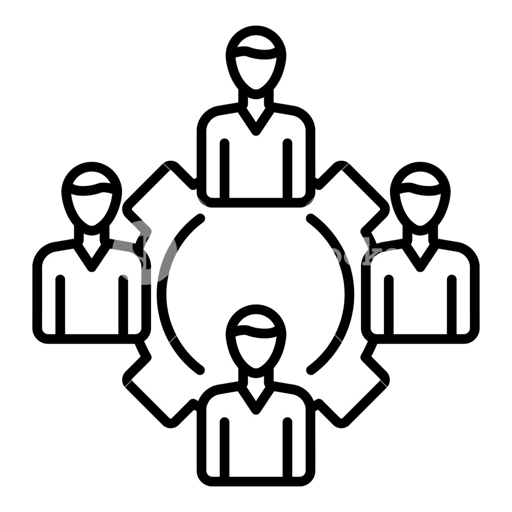 1000x1000 Gear Company People Icon Outline Gear Company People Vector Icon