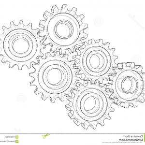 300x300 Photostock Vector Cogs Outline Icon Gear Sign Isolated On White