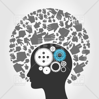 400x400 Silhouette Of Head With Wheel Gears In Mind And Sphere Of Hands