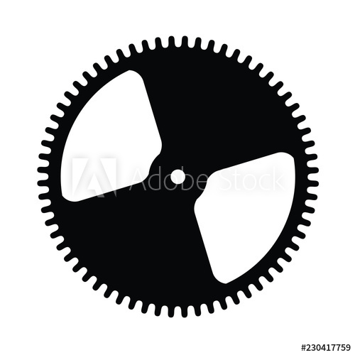500x500 Clock Gear Silhouette Vector Icon