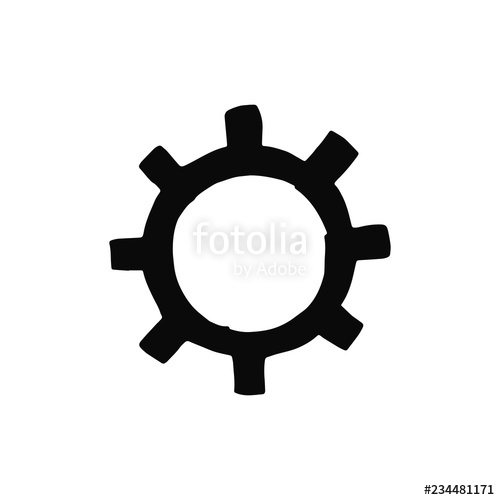 500x500 Gear Silhouette Vector Isolated Object Stock Image And Royalty