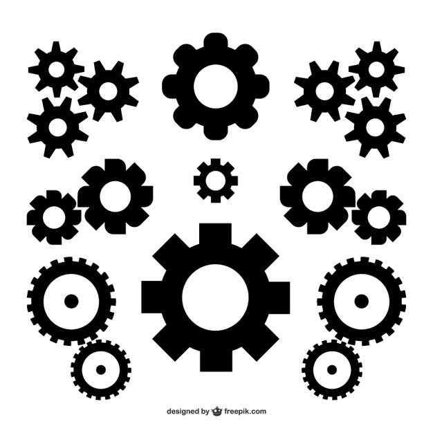 626x626 Black Gears Vector Free Download