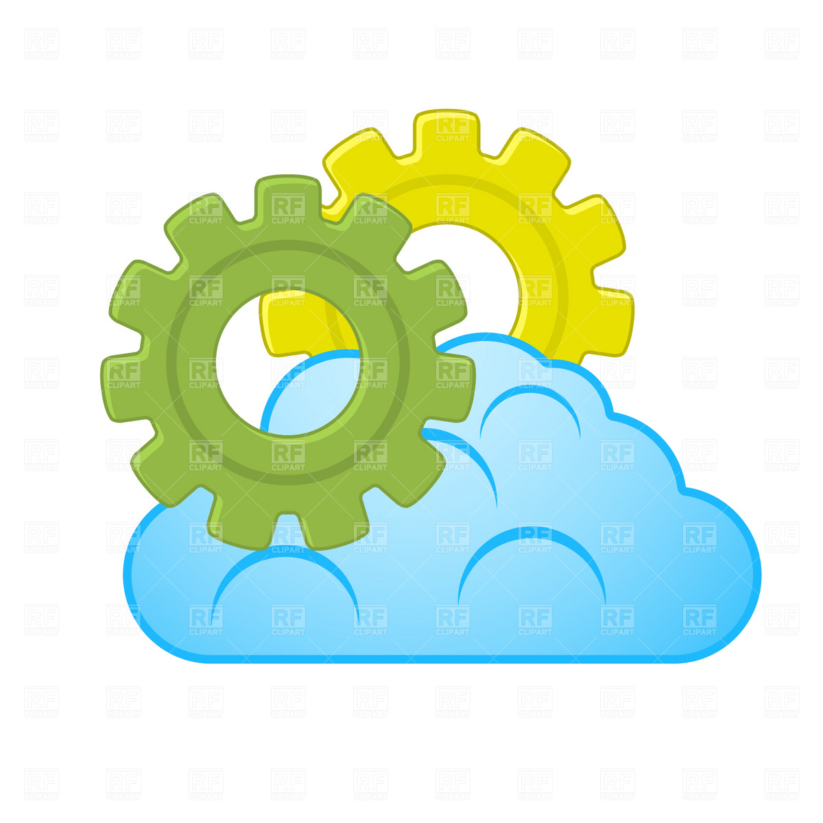 1200x1200 Cloud And Gear Vector Image Of Technology Prague