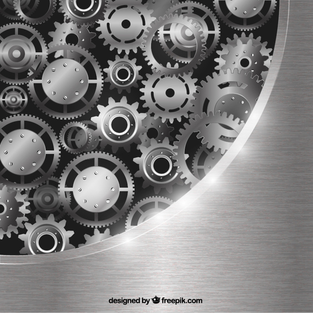 625x626 Metallic Gears Vector Free Download