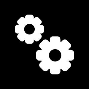 300x300 Gear Vector Icon Black And White Gears Illustration Outline Linear