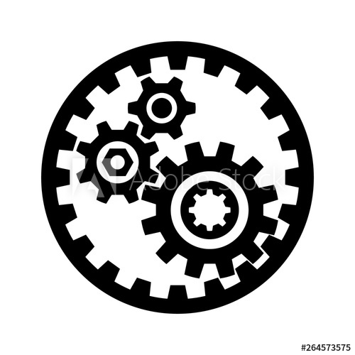 500x500 Repair Services Logo Gears, Planetary Gear, Icon Black Vector