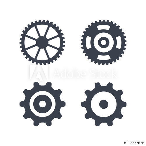 Machine Gear Wheel Vector Icons Isolated On White Background 500x500 Machine Gear Wheel Vector Icons Isolated On White Background