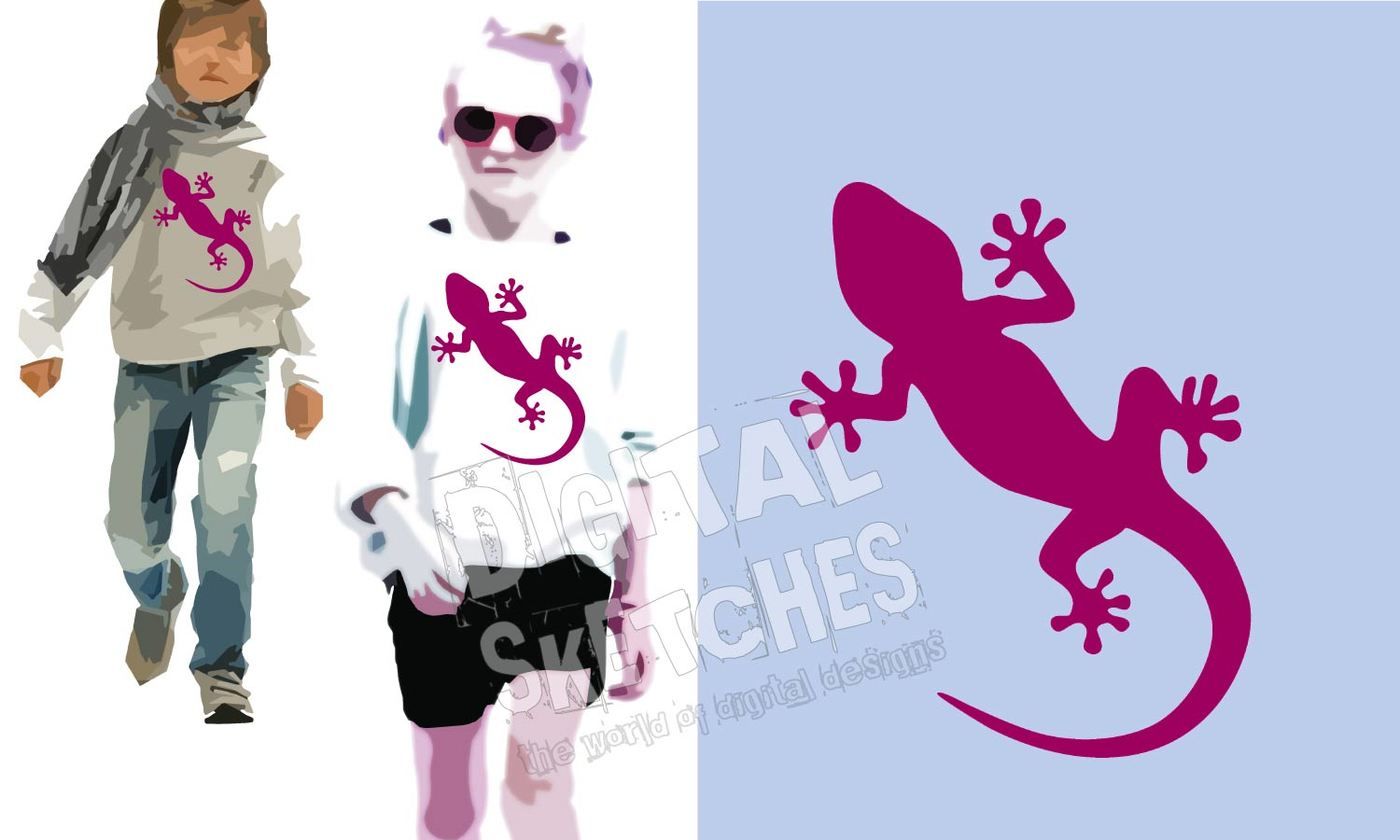 1400x840 Gecko Lizard Salamander Vector Silhouette Dxf